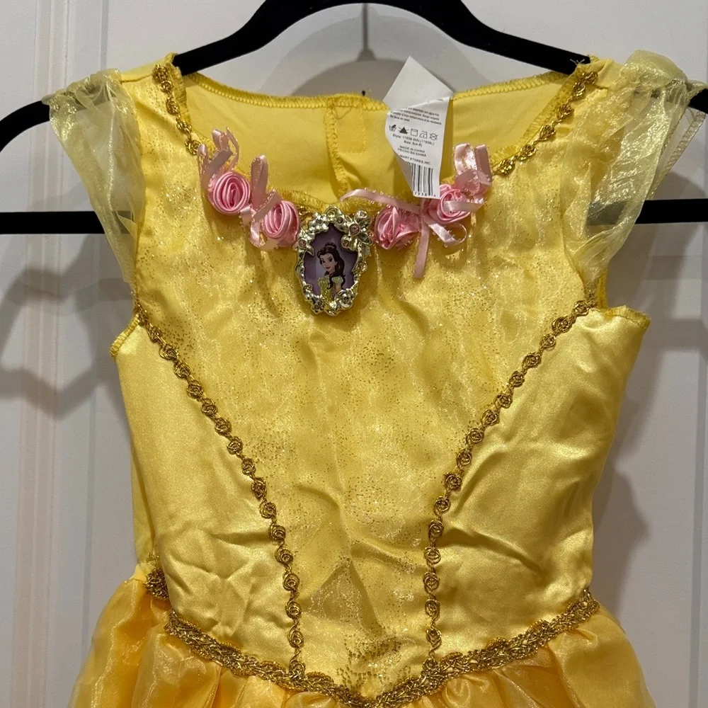 Disney Belle Beauty and the Beast Golden Princess Dress Kids Small Size 4-6